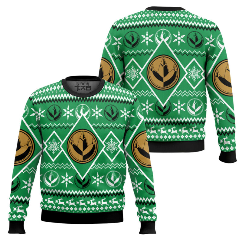 Hooktab Christmas Green Ranger Power Rangers Ugly Christmas Sweater Hooktab Christmas Green Ranger Power Rangers Ugly Christmas Sweater