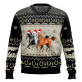 Hooktab Christmas Horses Ugly Christmas Sweater