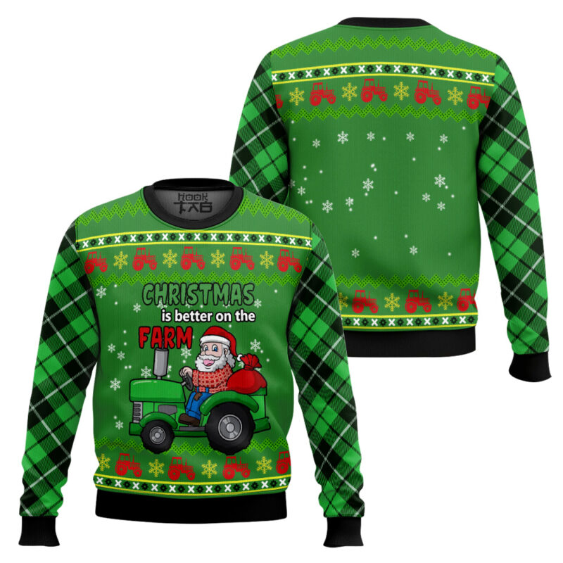 Hooktab Christmas Is Better On The Farm Ugly Christmas Sweater Hooktab Christmas Is Better On The Farm Ugly Christmas Sweater