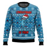 Hooktab Christmas Is Pain Mr. Meeseeks Rick And Morty Ugly Christmas Sweater