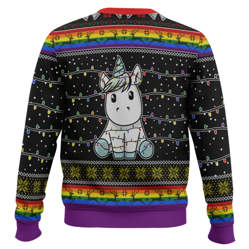 Hooktab Christmas Light Unicorn Ugly Christmas Sweater Hooktab Christmas Light Unicorn Ugly Christmas Sweater
