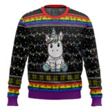 Hooktab Christmas Light Unicorn Ugly Christmas Sweater