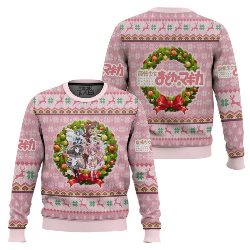 Hooktab Christmas Magic Puella Magi Madoka Magica Ugly Christmas Sweater Hooktab Christmas Magic Puella Magi Madoka Magica Ugly Christmas Sweater