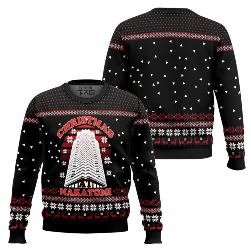 Hooktab Christmas Nakatomi Die Hard Ugly Christmas Sweater Hooktab Christmas Nakatomi Die Hard Ugly Christmas Sweater