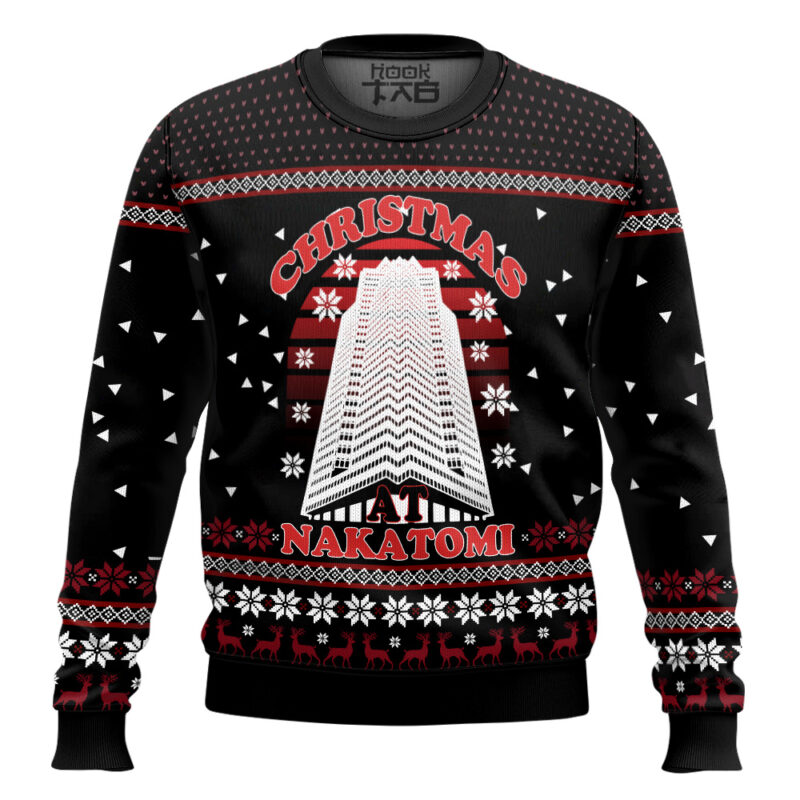 Hooktab Christmas Nakatomi Die Hard Ugly Christmas Sweater