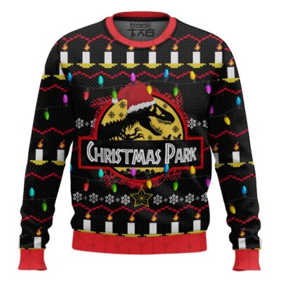 Hooktab Christmas Park Jurassic Park Ugly Christmas Sweater