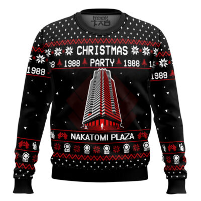 Hooktab Christmas Party Nakatomi Plaza Die Hard Ugly Christmas Sweater