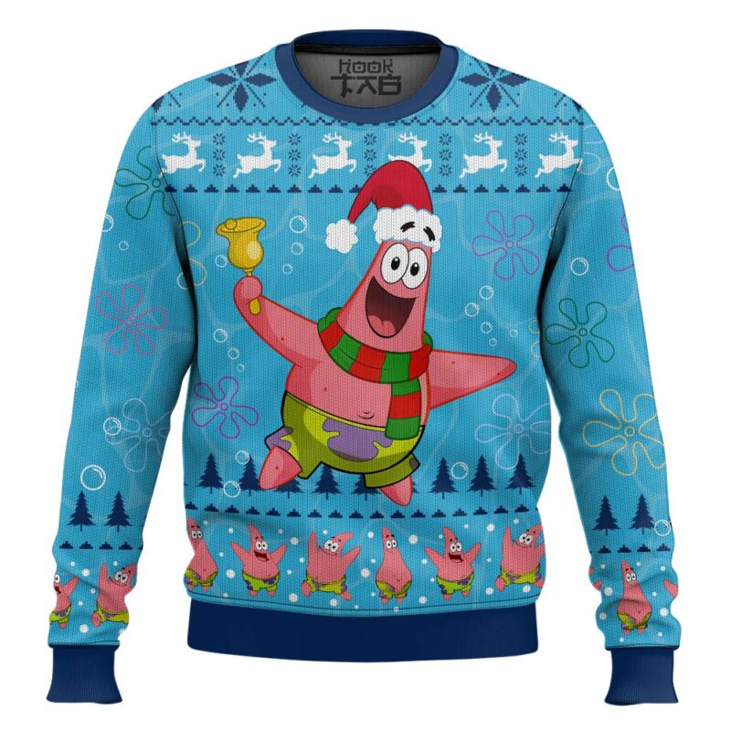 Hooktab Christmas Patrick SpongeBob SquarePants Ugly Christmas Sweater