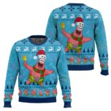 Hooktab Christmas Patrick SpongeBob SquarePants Ugly Christmas Sweater