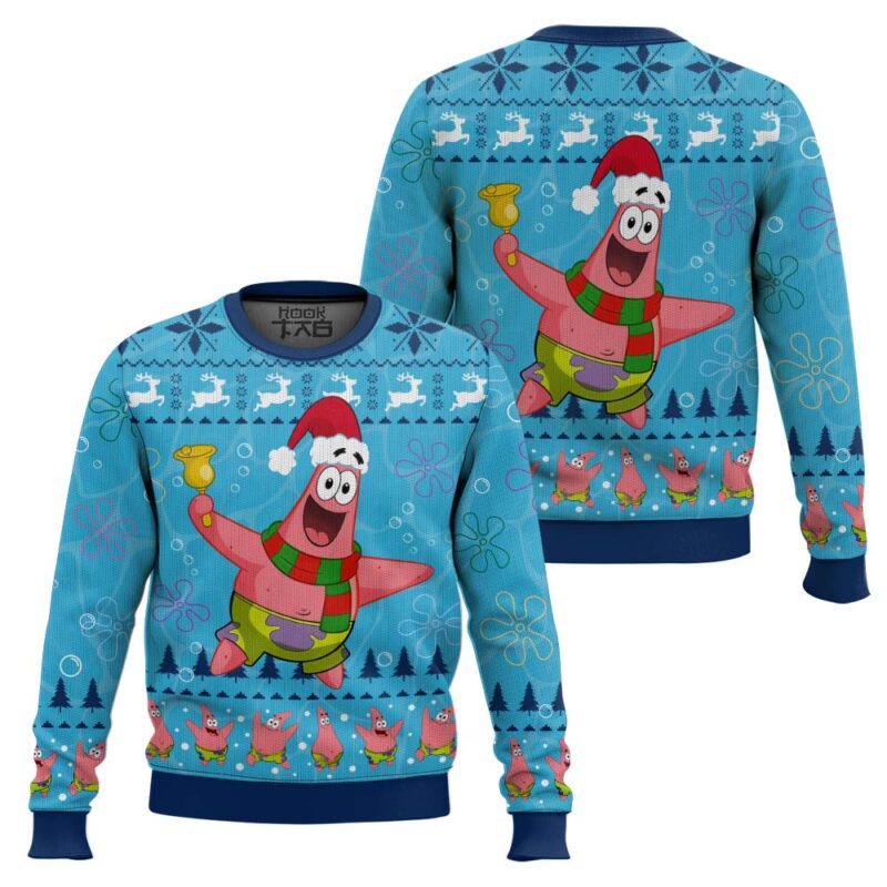 Hooktab Christmas Patrick SpongeBob SquarePants Ugly Christmas Sweater Hooktab Christmas Patrick SpongeBob SquarePants Ugly Christmas Sweater