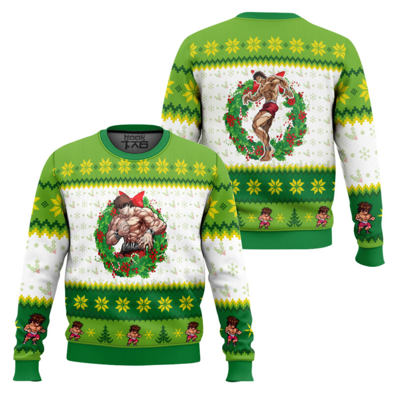 Hooktab Christmas Season Baki Ugly Christmas Sweater Hooktab Christmas Season Baki Ugly Christmas Sweater