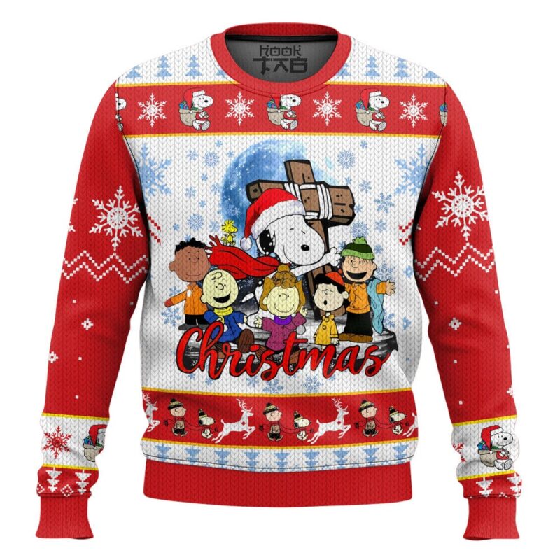 Hooktab Christmas The Charlie Brown and Snoopy Show Ugly Christmas Sweater