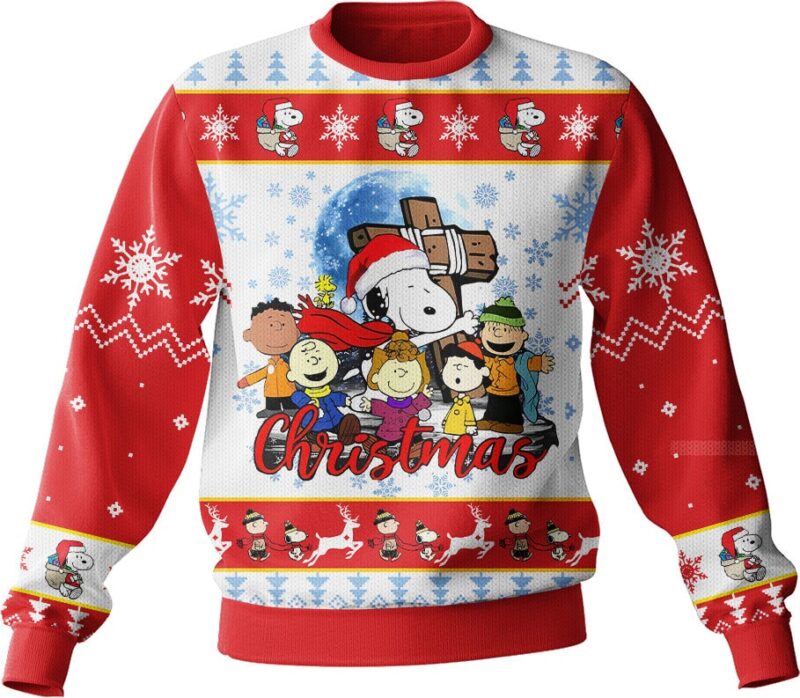 Hooktab Christmas The Charlie Brown and Snoopy Show Ugly Christmas Sweater Hooktab Christmas The Charlie Brown and Snoopy Show Ugly Christmas Sweater