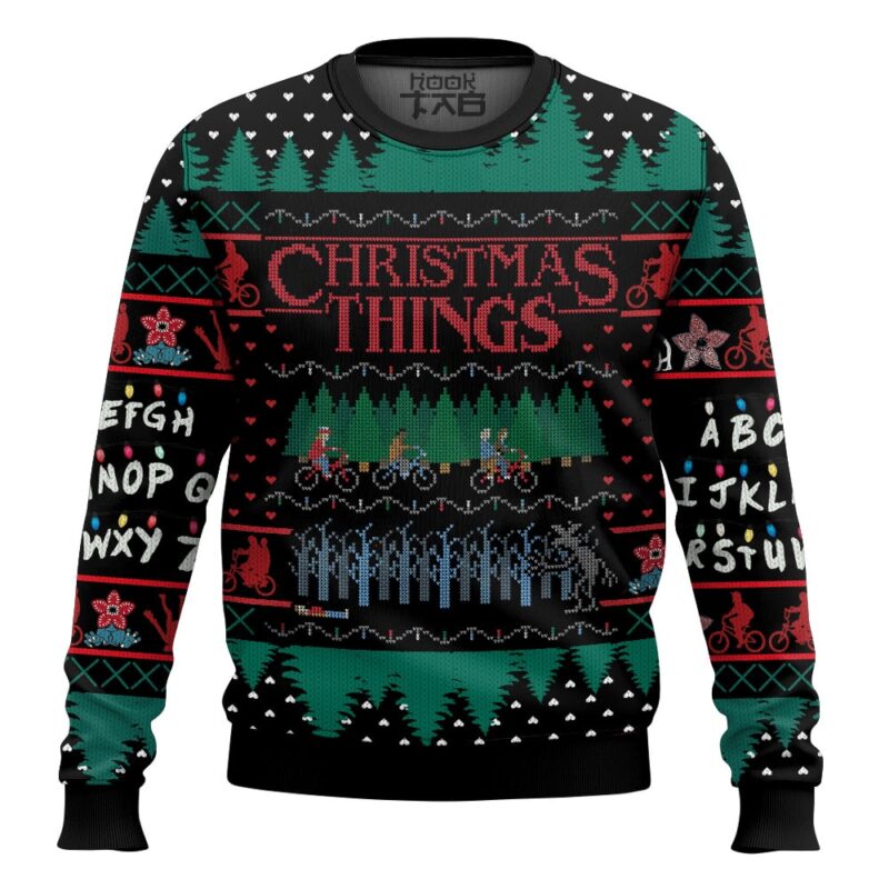 Hooktab Christmas Things Stranger Things Ugly Christmas Sweater
