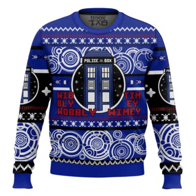 Hooktab Christmas Through Time And Space Doctor Who Ugly Christmas Sweater