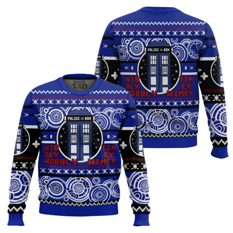 Hooktab Christmas Through Time And Space Doctor Who Ugly Christmas Sweater Hooktab Christmas Through Time And Space Doctor Who Ugly Christmas Sweater