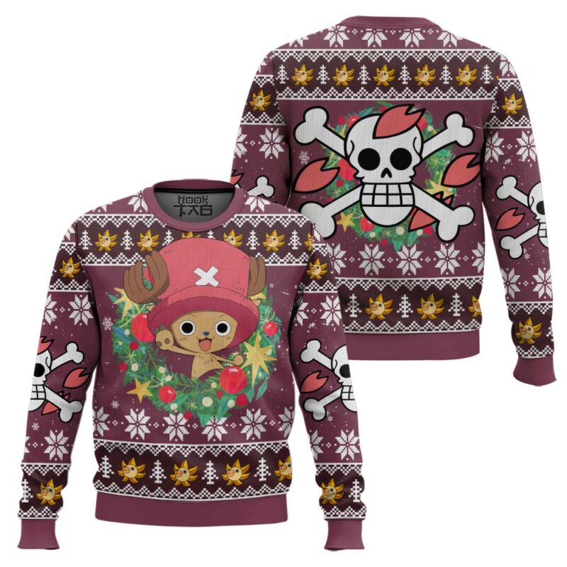 Hooktab Christmas Tony Tony Chopper One Piece Ugly Christmas Sweater Hooktab Christmas Tony Tony Chopper One Piece Ugly Christmas Sweater