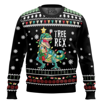 Hooktab Christmas Tree Rex Ugly Christmas Sweater
