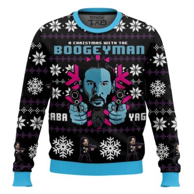 Hooktab Christmas With The Boogeyman John Wick Ugly Christmas Sweater