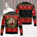 Hooktab Christmas Wreath Elvis Presley Ugly Christmas Sweater