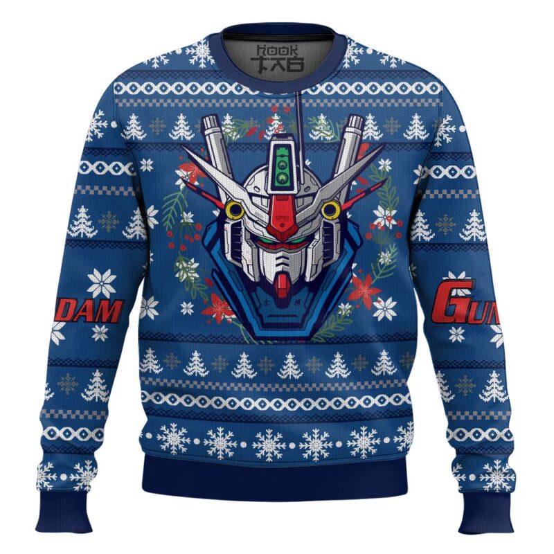 Hooktab Christmas Wreath RX 78 Gundam Ugly Christmas Sweater
