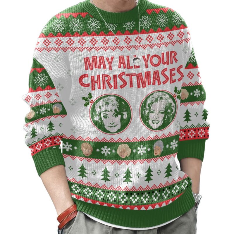 Hooktab Christmases Bea White The Golden Girls Ugly Christmas Sweater Hooktab Christmases Bea White The Golden Girls Ugly Christmas Sweater