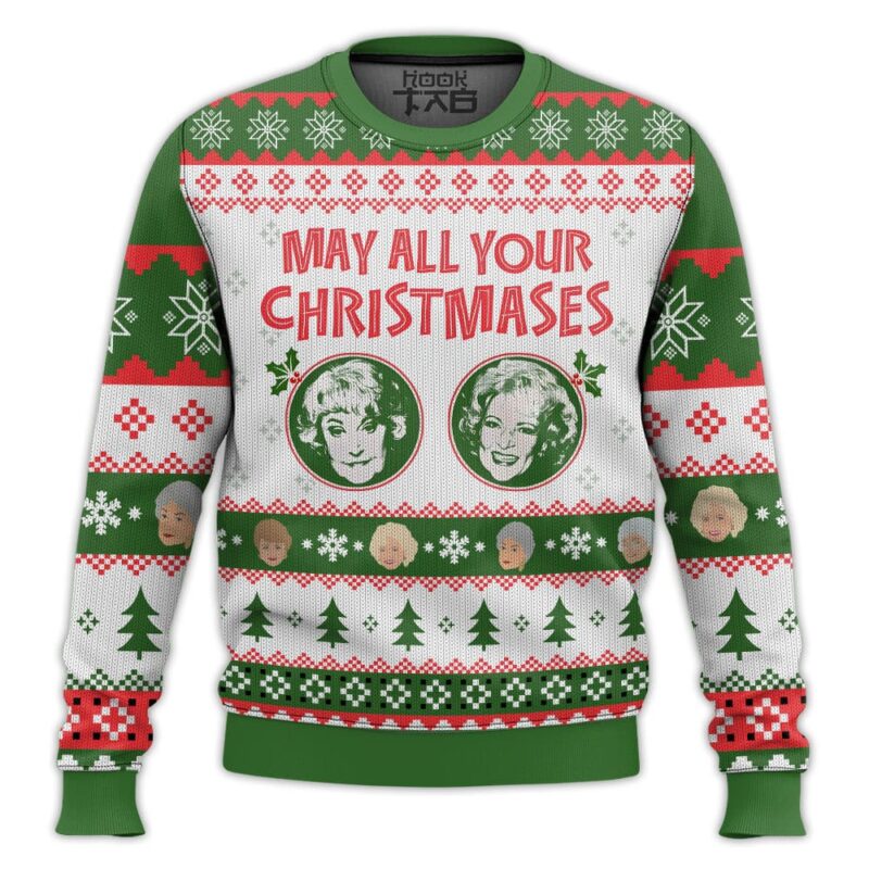 Hooktab Christmases Bea White The Golden Girls Ugly Christmas Sweater