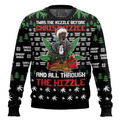 Hooktab Christmizzle Snoop Dogg Ugly Christmas Sweater