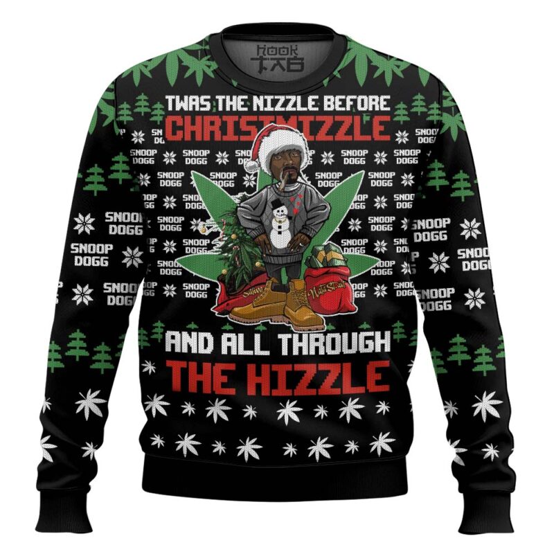 Hooktab Christmizzle Snoop Dogg Ugly Christmas Sweater