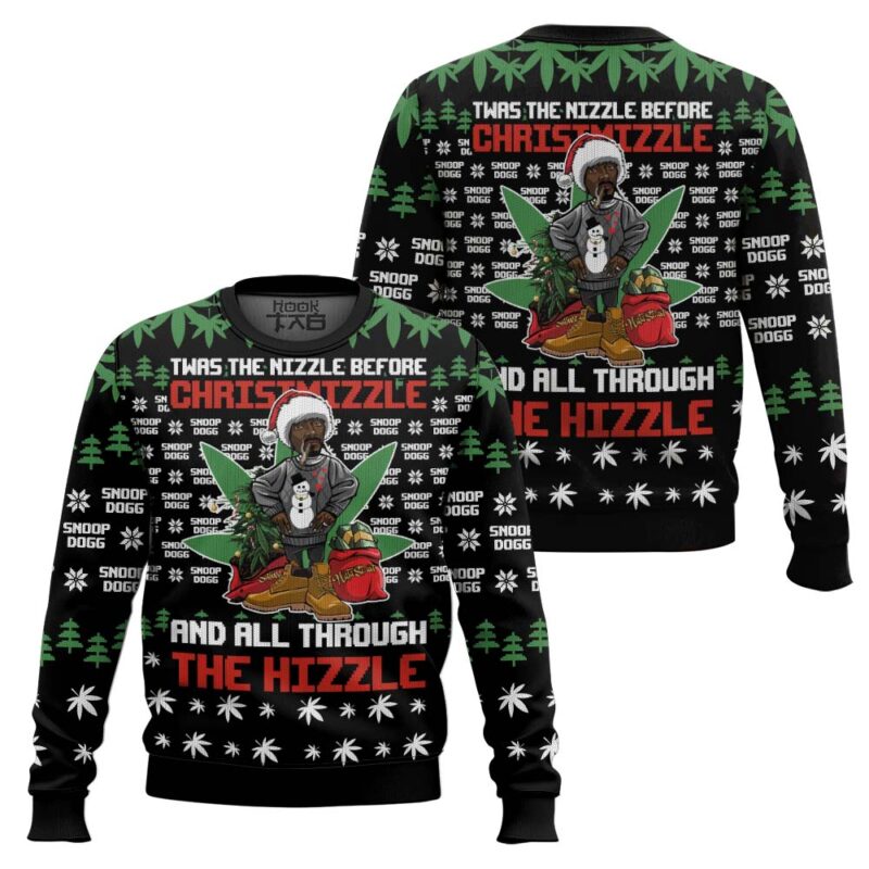 Hooktab Christmizzle Snoop Dogg Ugly Christmas Sweater Hooktab Christmizzle Snoop Dogg Ugly Christmas Sweater