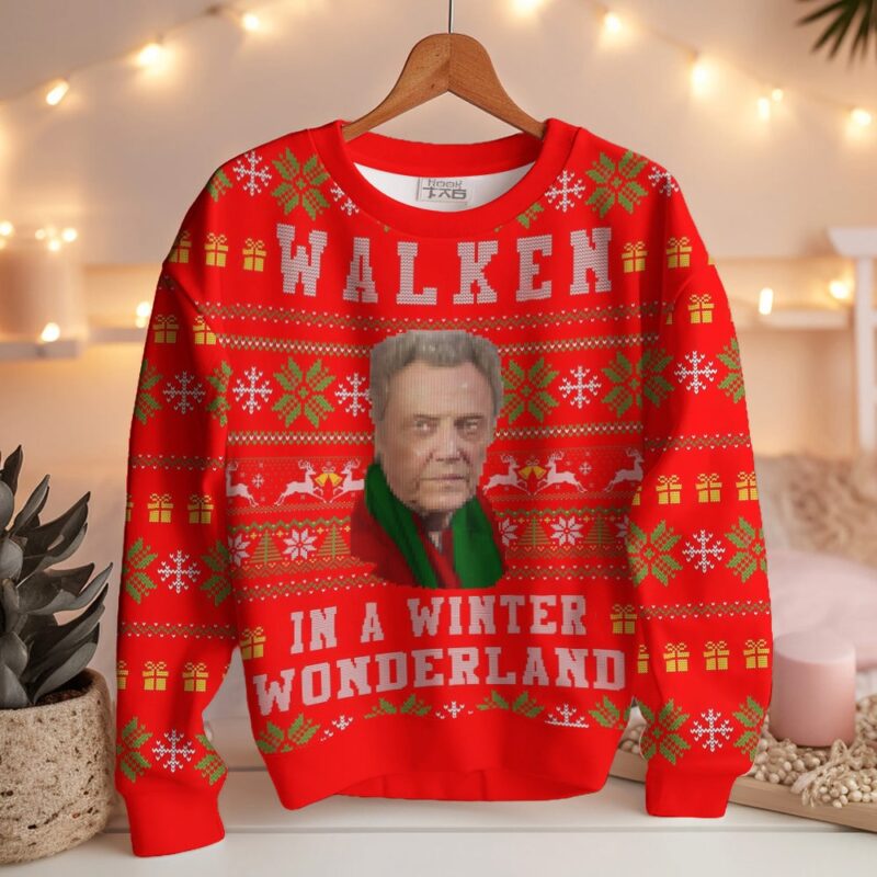 Hooktab Christopher Walken In A Winter Wonderland, Ugly Christmas Sweater Hooktab Christopher Walken In A Winter Wonderland, Ugly Christmas Sweater