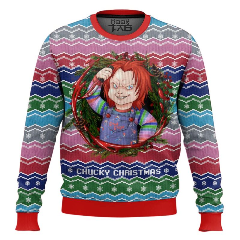 Hooktab Chucky Christmas Child's Play Ugly Christmas Sweater