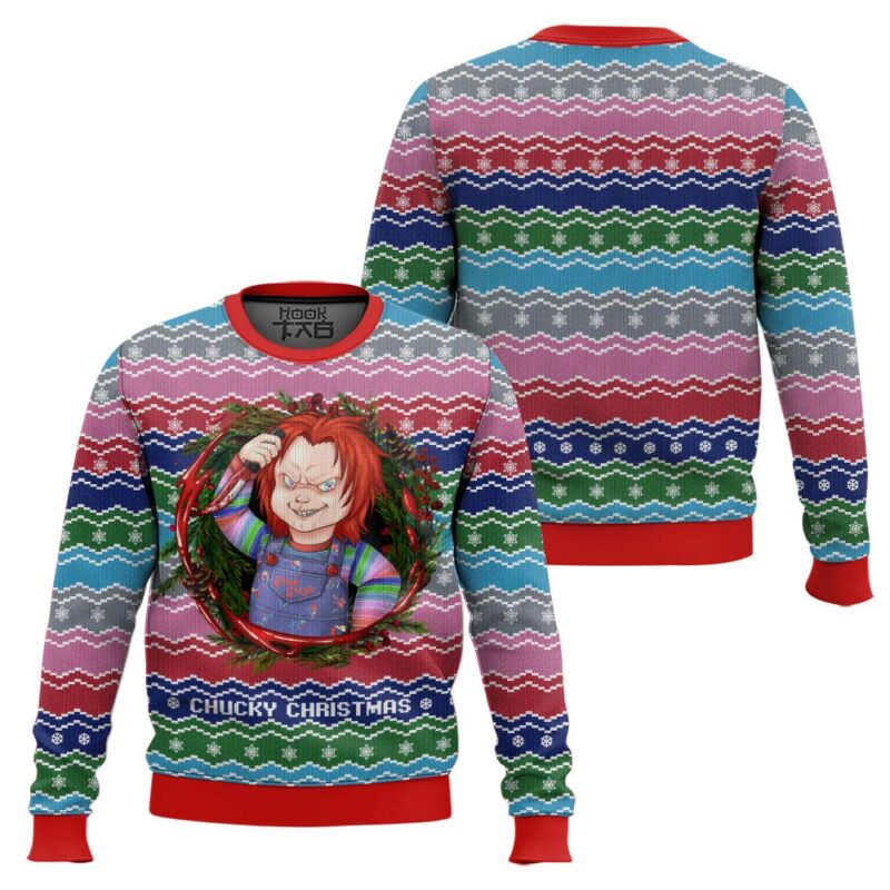 Hooktab Chucky Christmas Child's Play Ugly Christmas Sweater Hooktab Chucky Christmas Child's Play Ugly Christmas Sweater