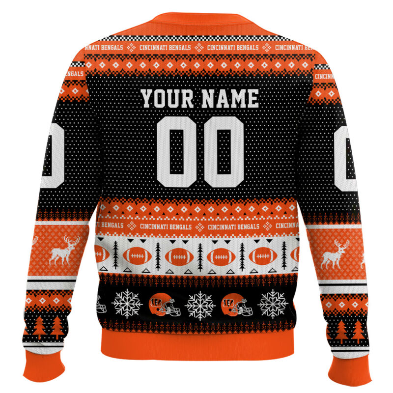 Hooktab Cincinnati Bengals - Custom Name And Number Ugly Sweater Hooktab Cincinnati Bengals - Custom Name And Number Ugly Sweater