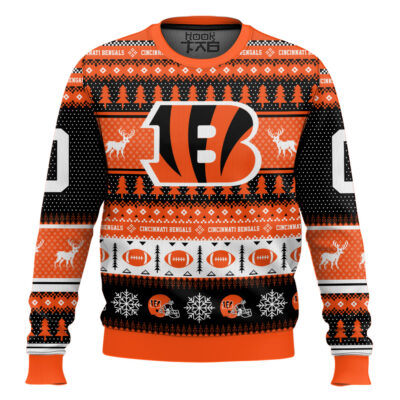 Hooktab Cincinnati Bengals - Custom Name And Number Ugly Sweater