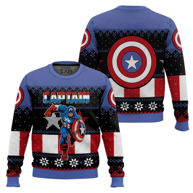 Hooktab Classic Christmas Captain Ugly Christmas Sweater Hooktab Classic Christmas Captain Ugly Christmas Sweater