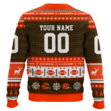 Hooktab Cleveland Browns - Custom Name And Number Ugly Sweater
