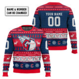 Hooktab Cleveland Guardians - Custom Name And Number Ugly Sweater