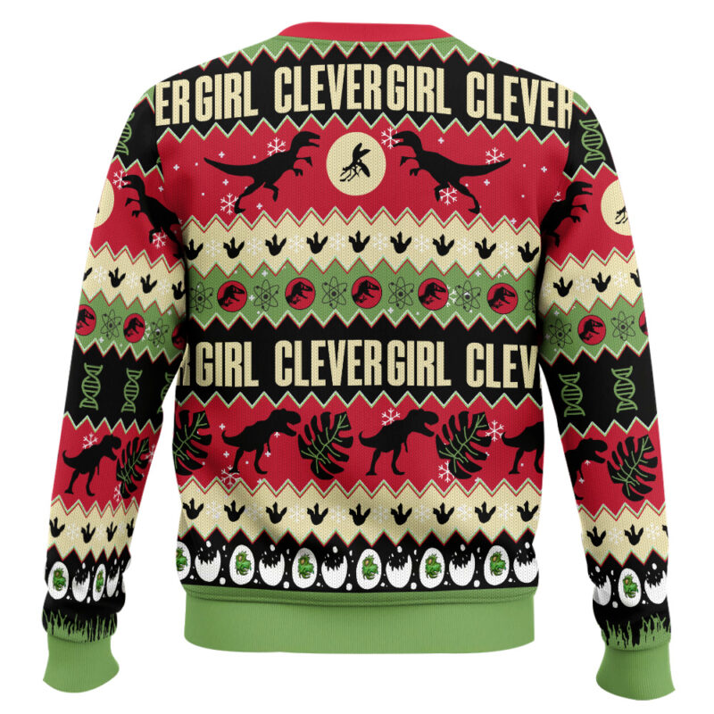 Hooktab Clever Girl Jurassic Park Ugly Christmas Sweater Hooktab Clever Girl Jurassic Park Ugly Christmas Sweater