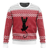 Hooktab Climbing Black Cat Ugly Christmas Sweater