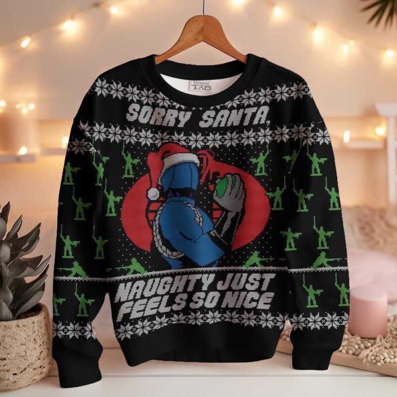 Hooktab Cobra Commander “Sorry Santa” Ugly Christmas Sweater Hooktab Cobra Commander “Sorry Santa” Ugly Christmas Sweater