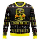 Hooktab Cobra Kai Sweep The Leg Karate Kid Ugly Christmas Sweater