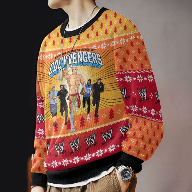 Hooktab Cody Rhodes Codyvengers WWE Ugly Christmas Sweater Hooktab Cody Rhodes Codyvengers WWE Ugly Christmas Sweater