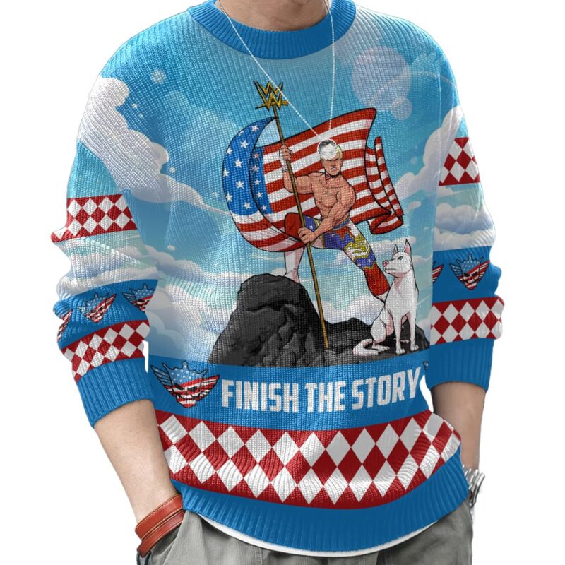 Hooktab Cody Rhodes Finish The Story WWE Ugly Christmas Sweater Hooktab Cody Rhodes Finish The Story WWE Ugly Christmas Sweater
