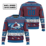 Hooktab Colorado Avalanche - Custom Name And Number Ugly Sweater
