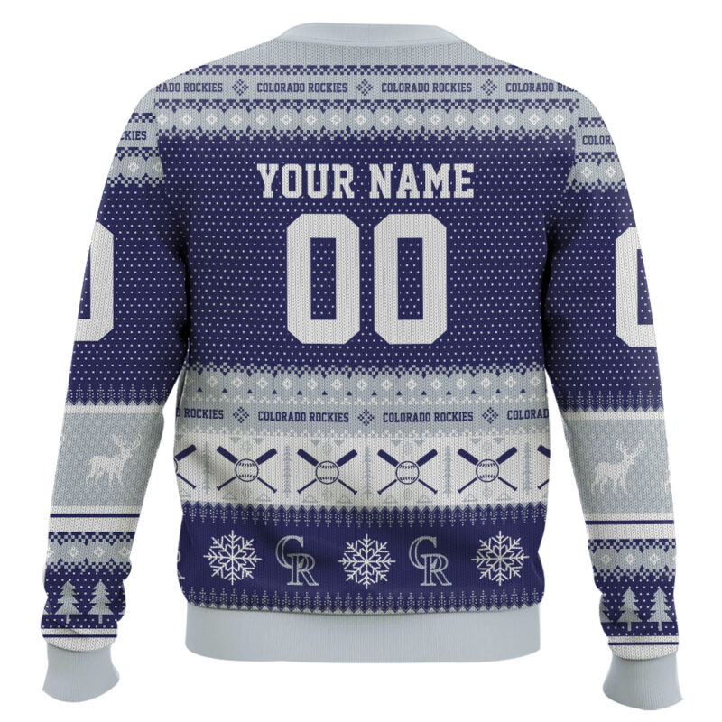 Hooktab Colorado Rockies - Custom Name And Number Ugly Sweater Hooktab Colorado Rockies - Custom Name And Number Ugly Sweater