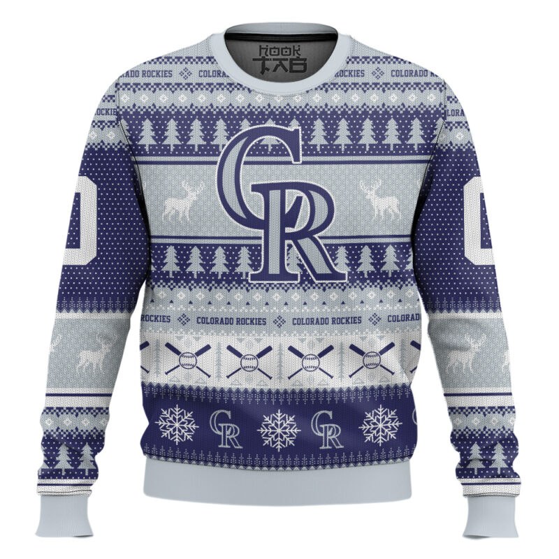 Hooktab Colorado Rockies - Custom Name And Number Ugly Sweater
