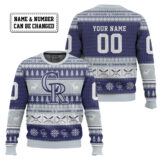 Hooktab Colorado Rockies - Custom Name And Number Ugly Sweater
