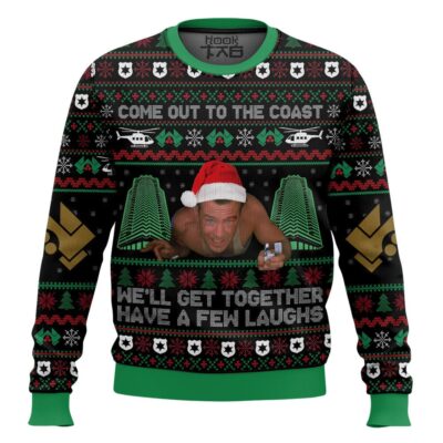 Hooktab Come Out To The Coast, We’ll Get Together, Have A Few Laughs Die Hard Ugly Christmas Sweater