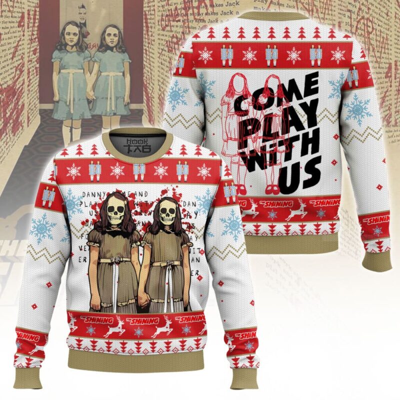 Hooktab Come Play With Us The Shining Ugly Christmas Sweater Hooktab Come Play With Us The Shining Ugly Christmas Sweater